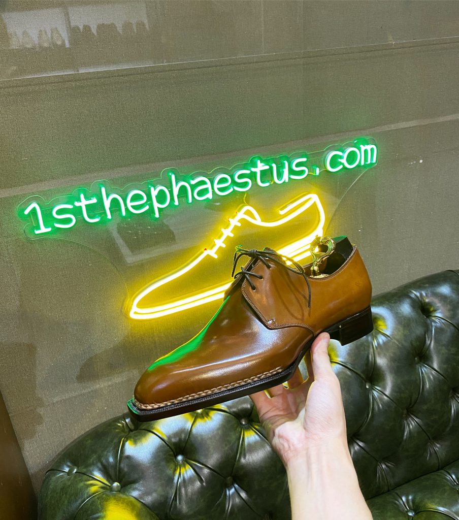 Moto - Cordovan Plain Toe Oxford Shoes (Navy)