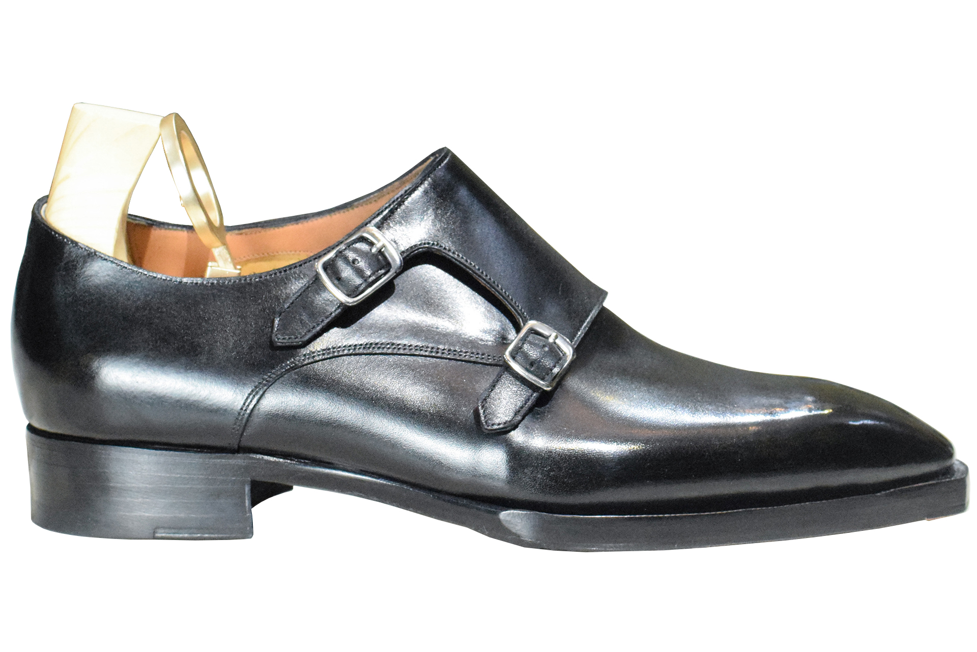 MTO double monkstrap plain toe shoes - basic line