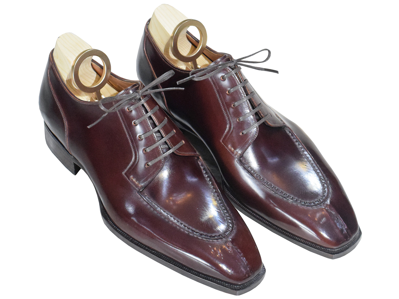 MTO Derby Split Toe Shoes Shell Cordovan Leather