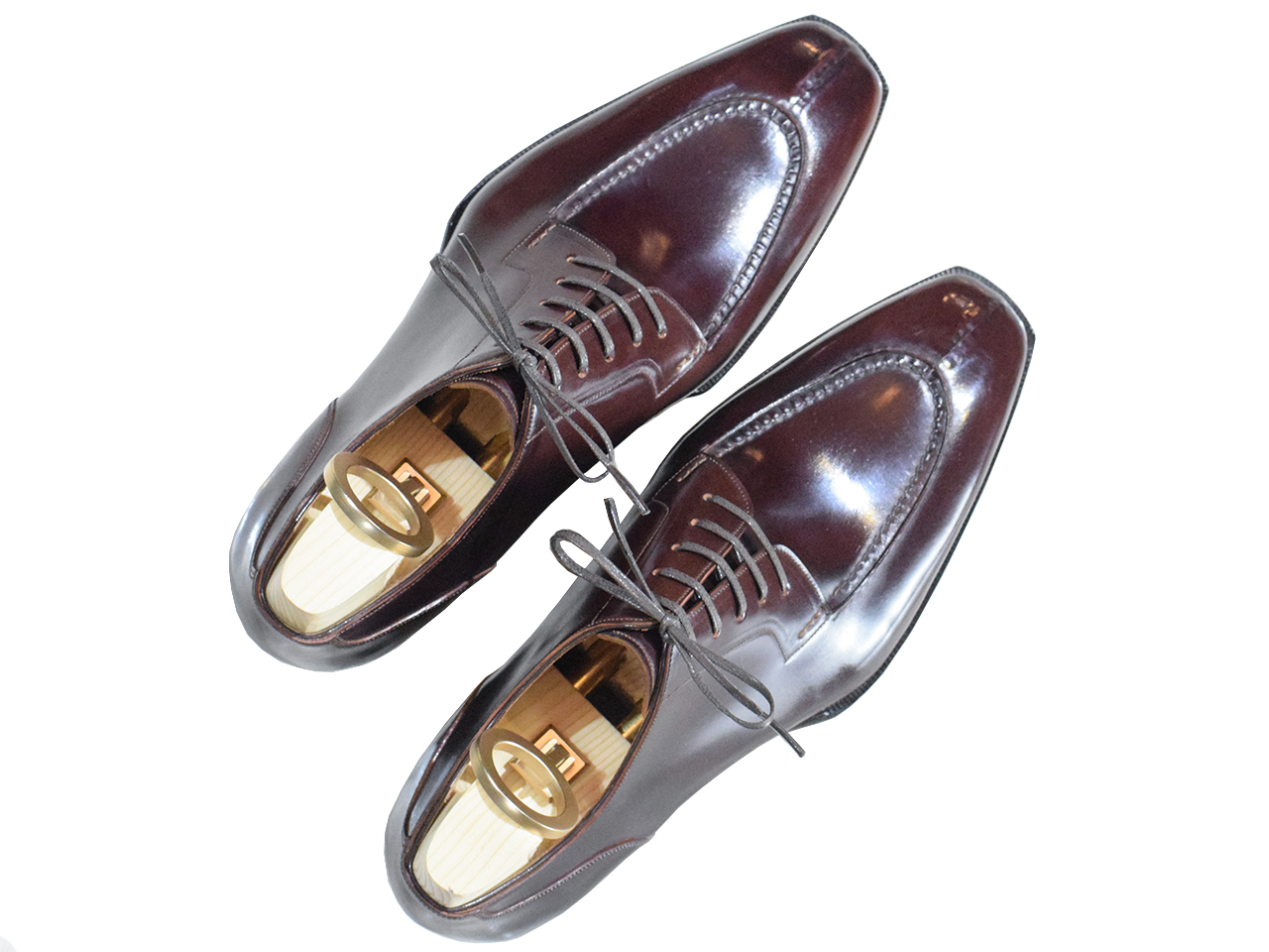 MTO Derby Split Toe Shoes Shell Cordovan Leather