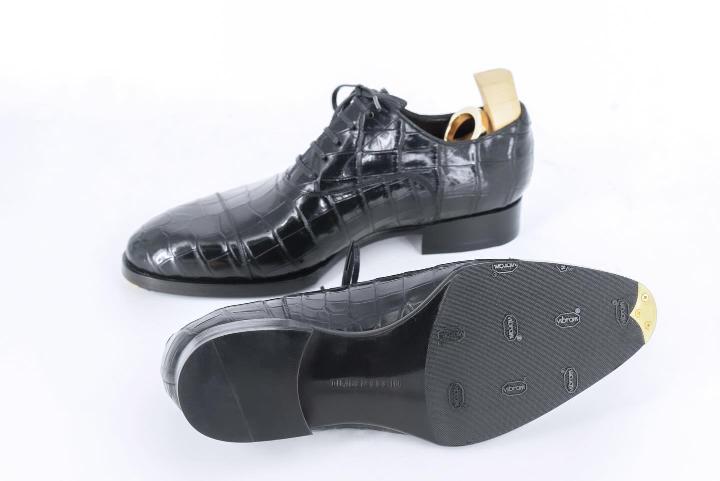 MTO Oxford Captoe Shoes - Crocodile leather