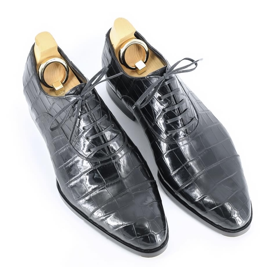 MTO Oxford Captoe Shoes - Crocodile leather