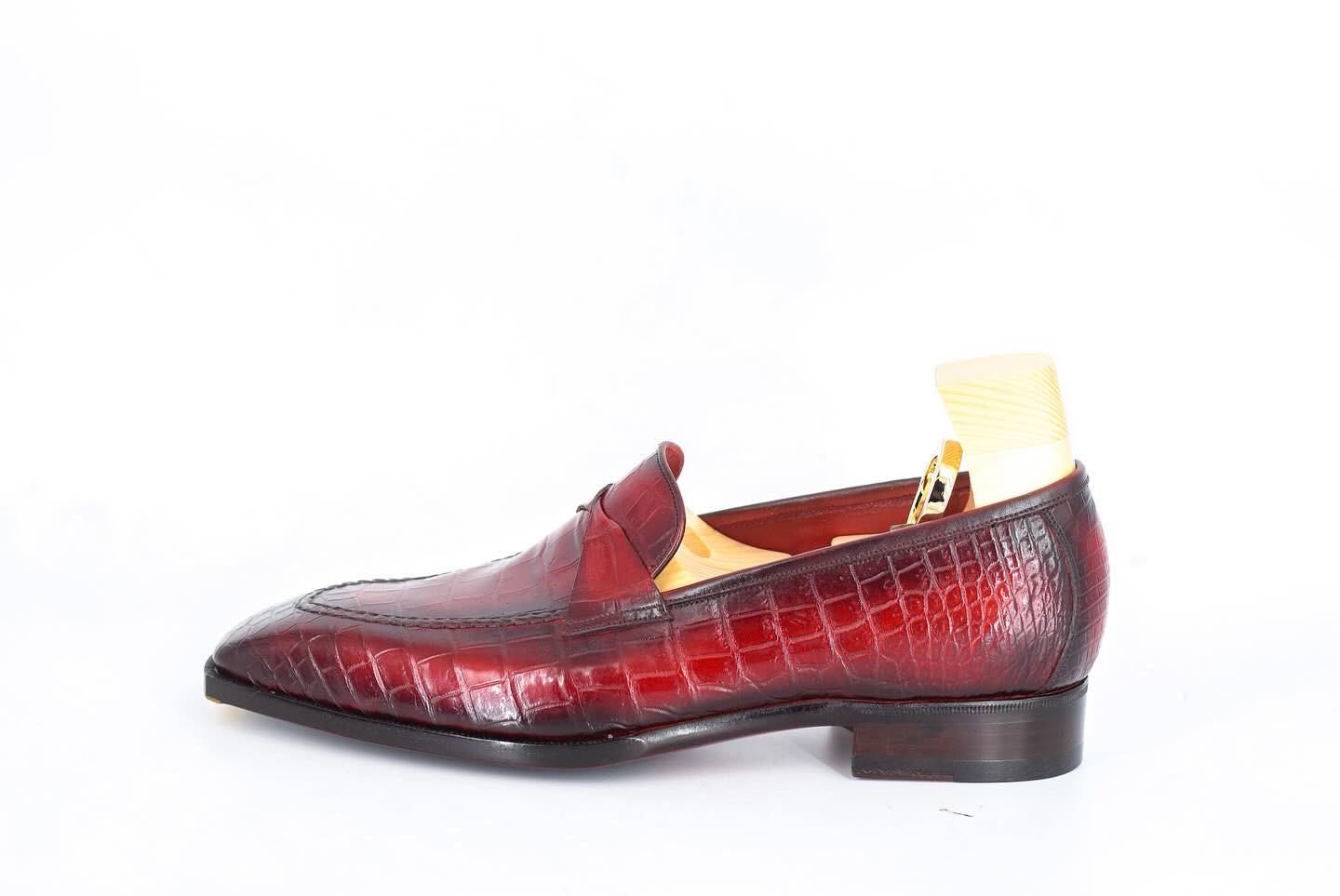 MTO Crocodile Penny Loafers - Premium Line