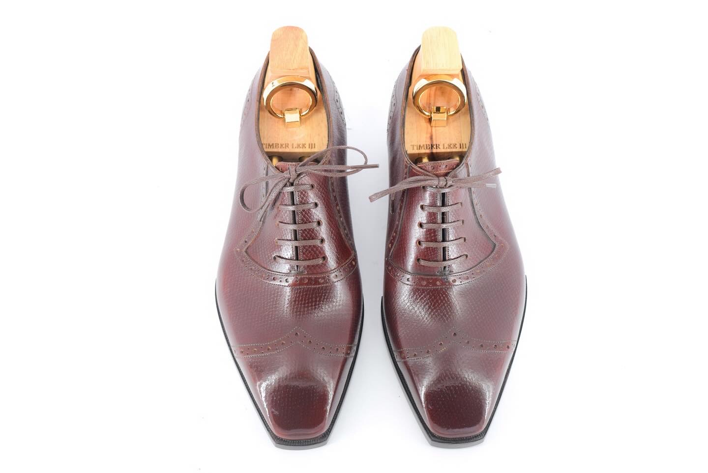 MTO Adelaide V Toe Semi Brogue Shoes - Optimum line