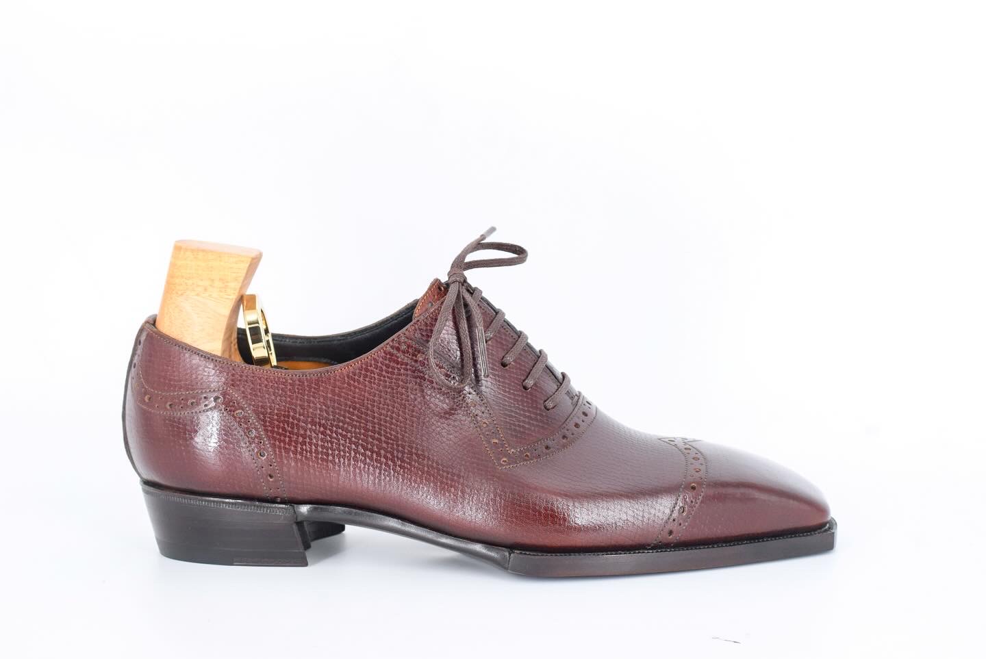 MTO Adelaide V Toe Semi Brogue Shoes - Optimum line