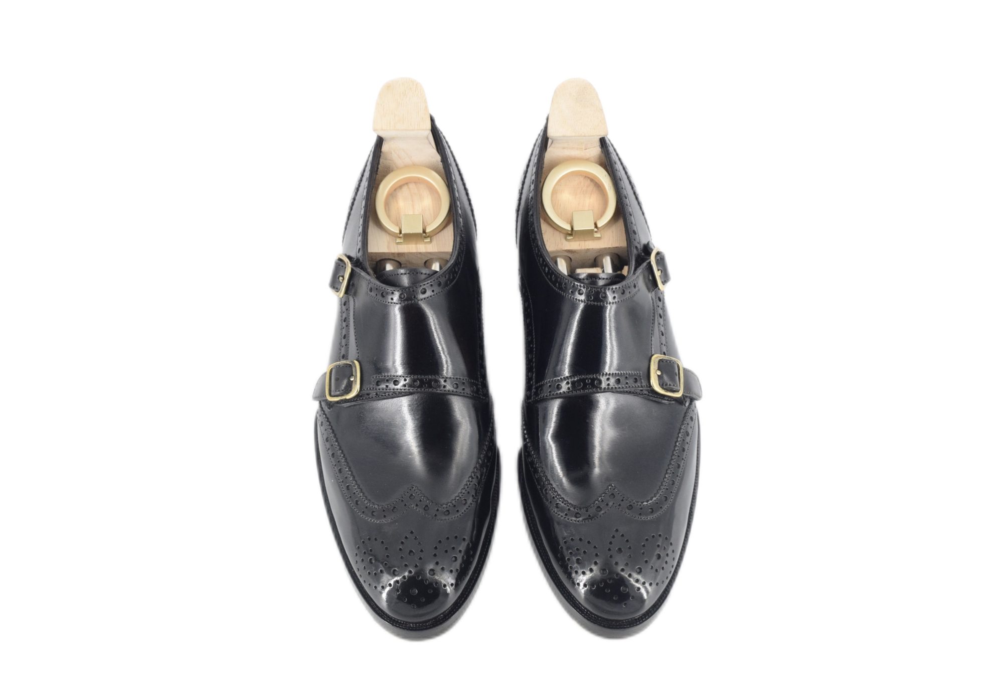 MTO Double monkstrap wingtip shoes - Shell cordovan leather