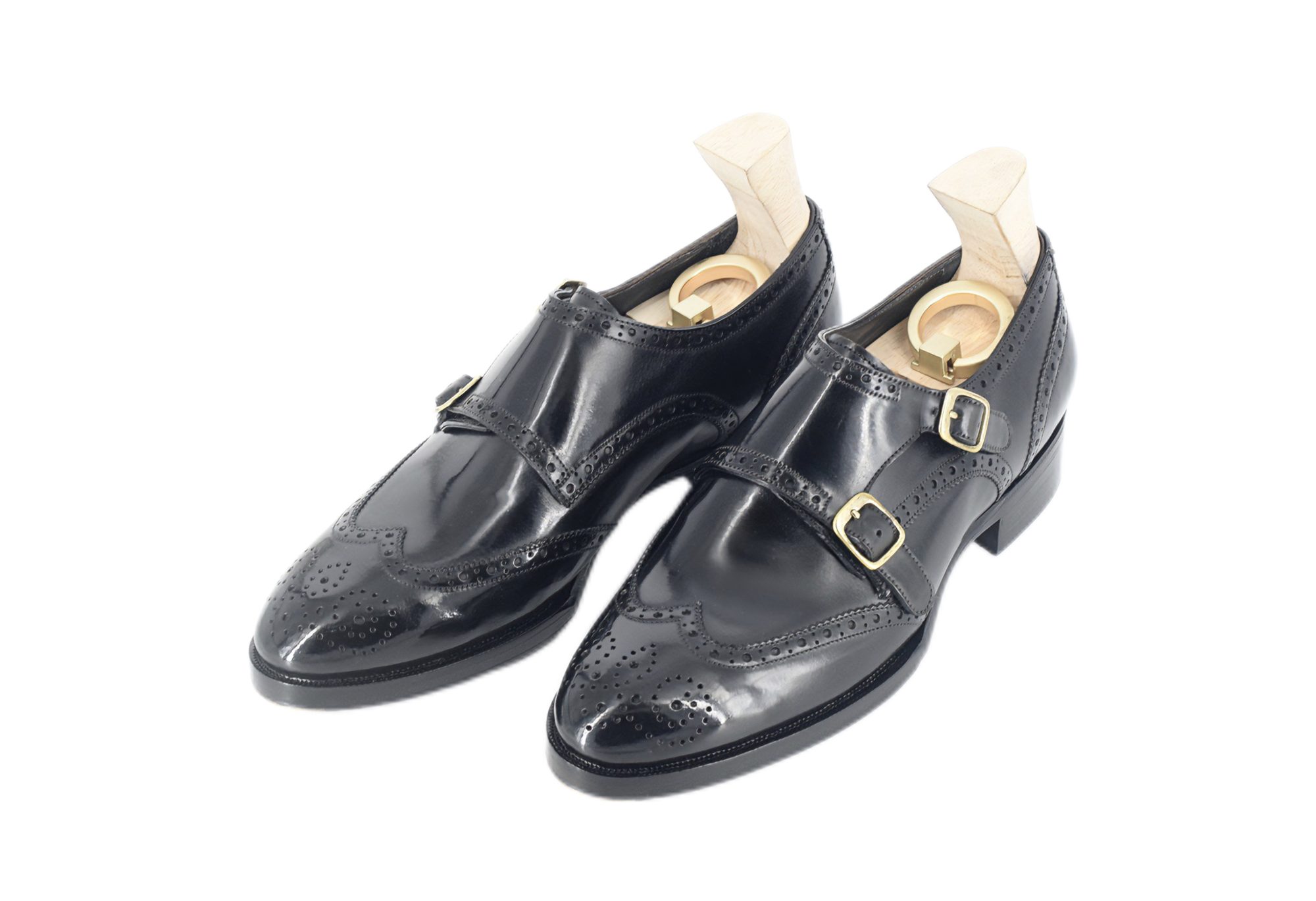 MTO Double monkstrap wingtip shoes - Shell cordovan leather