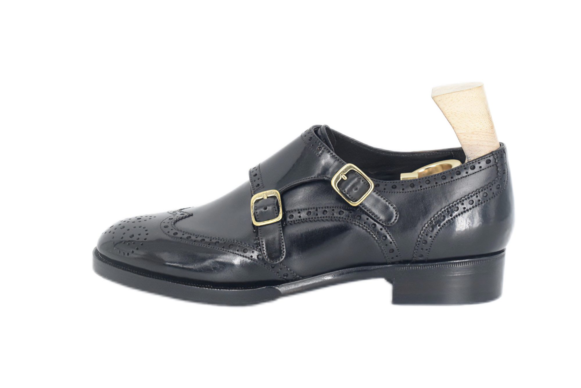 MTO Double monkstrap wingtip shoes - Shell cordovan leather