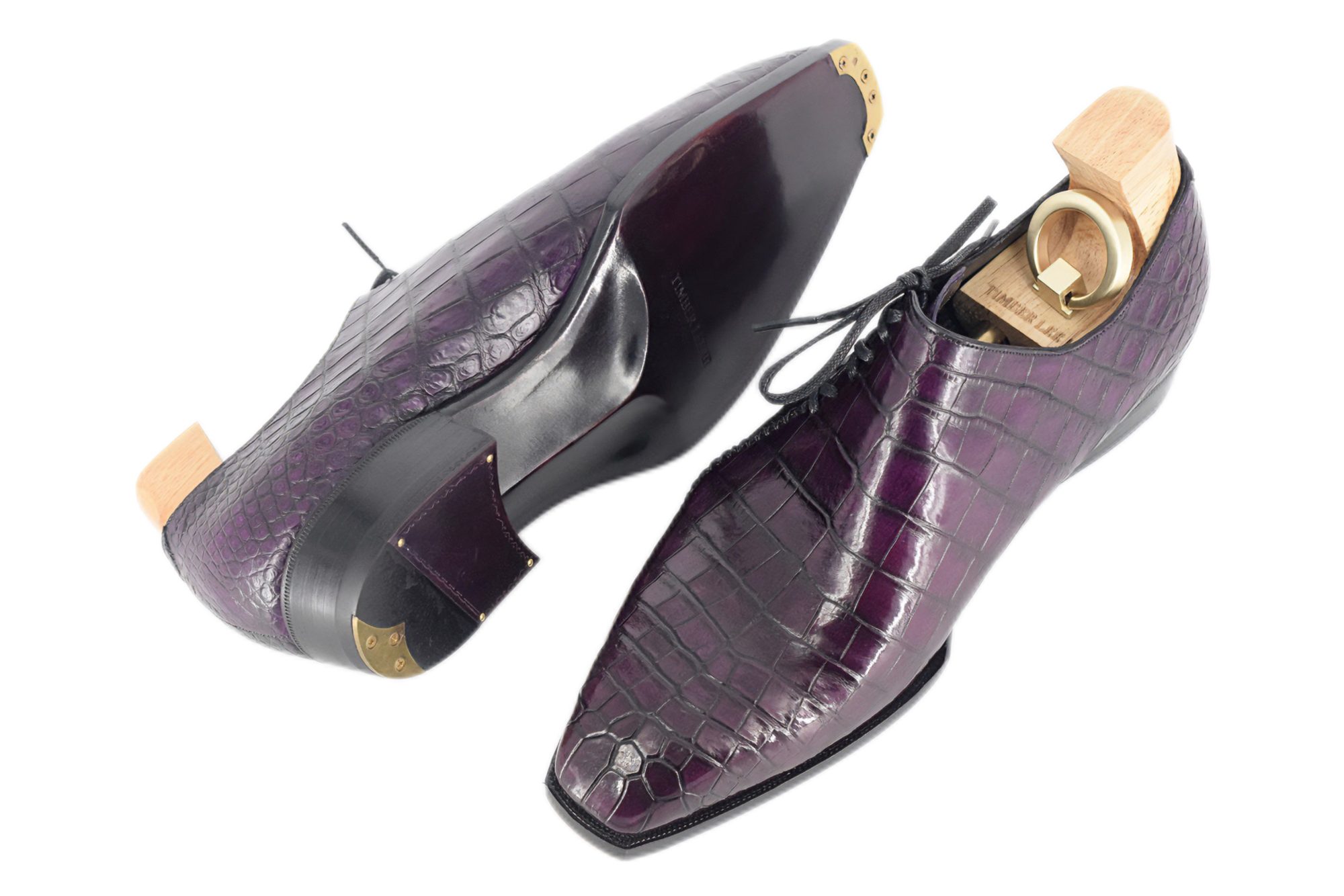 MTO Side Lace Oxford shoes - Crocodile leather