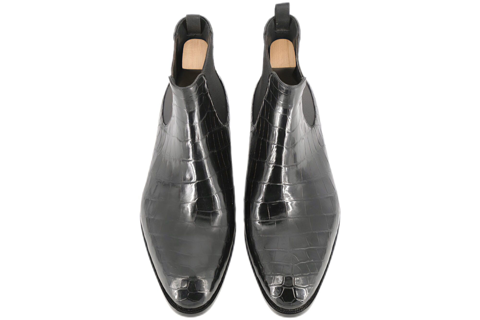 MTO premium Chelsea boots – Black crocodile leather