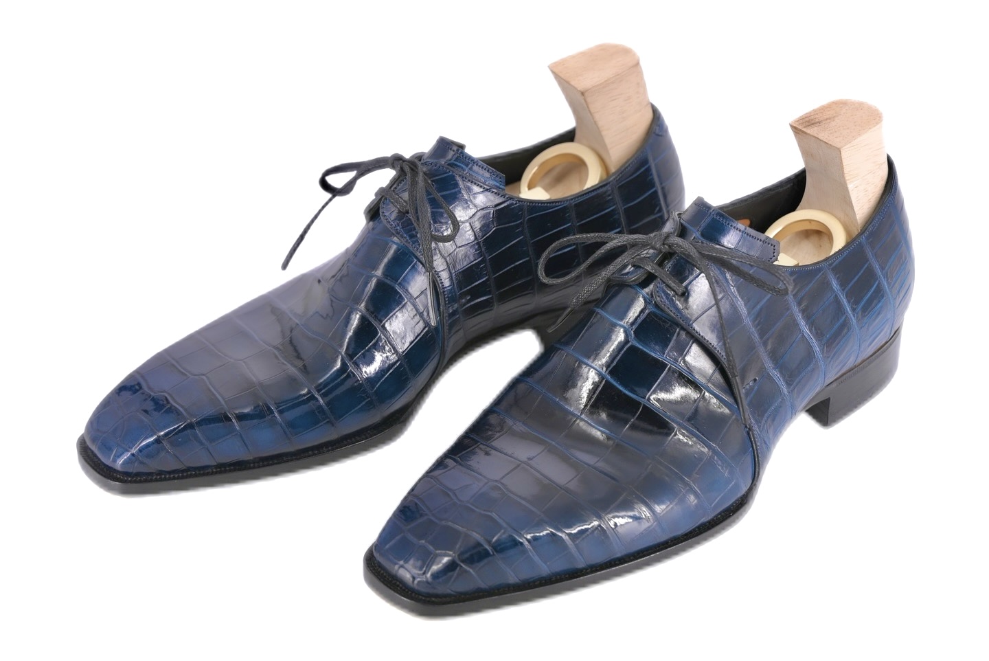 MTO Premium Derby Crocodile shoes 2 eyelets – Patina version