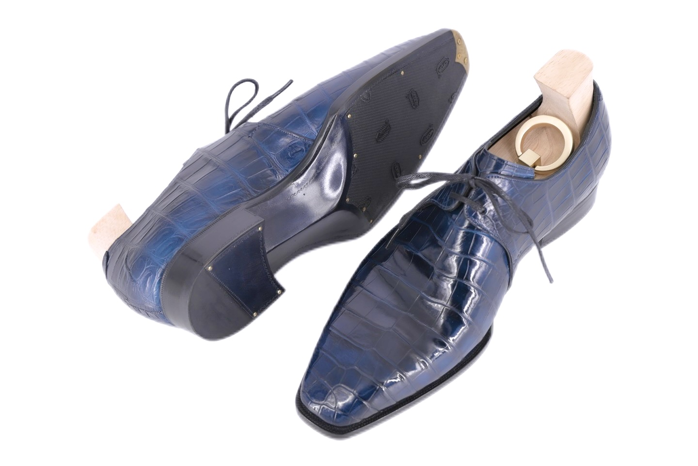 MTO Premium Derby Crocodile shoes 2 eyelets – Patina version