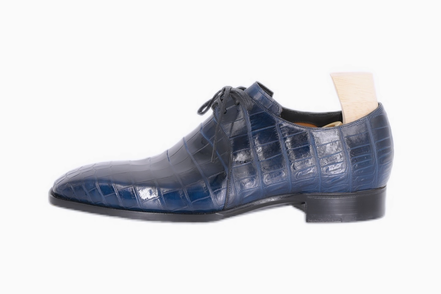 MTO Premium Derby Crocodile shoes 2 eyelets – Patina version
