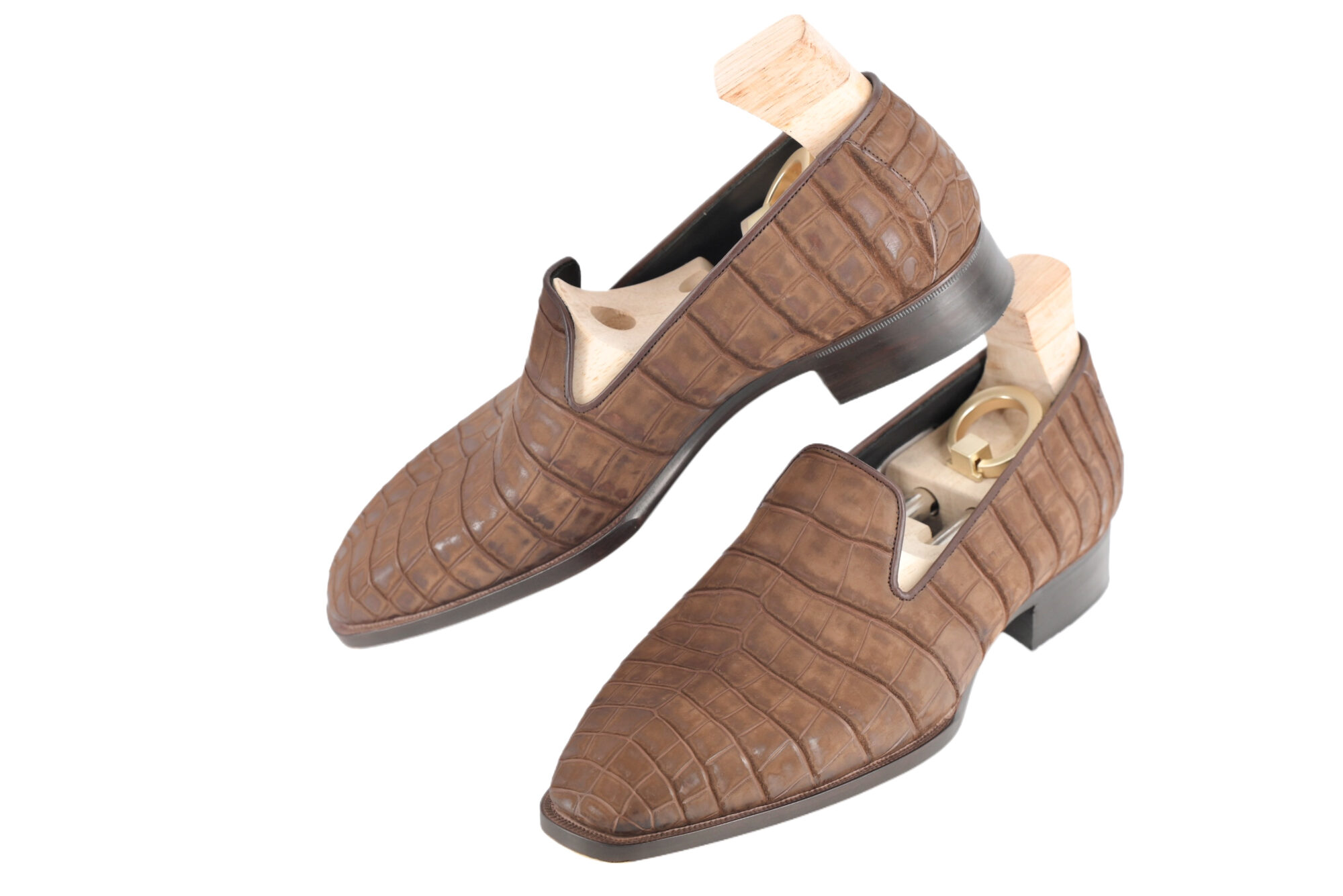 MTO Wholecut Loafers with Nubuck Crocodile Leather - Premium line