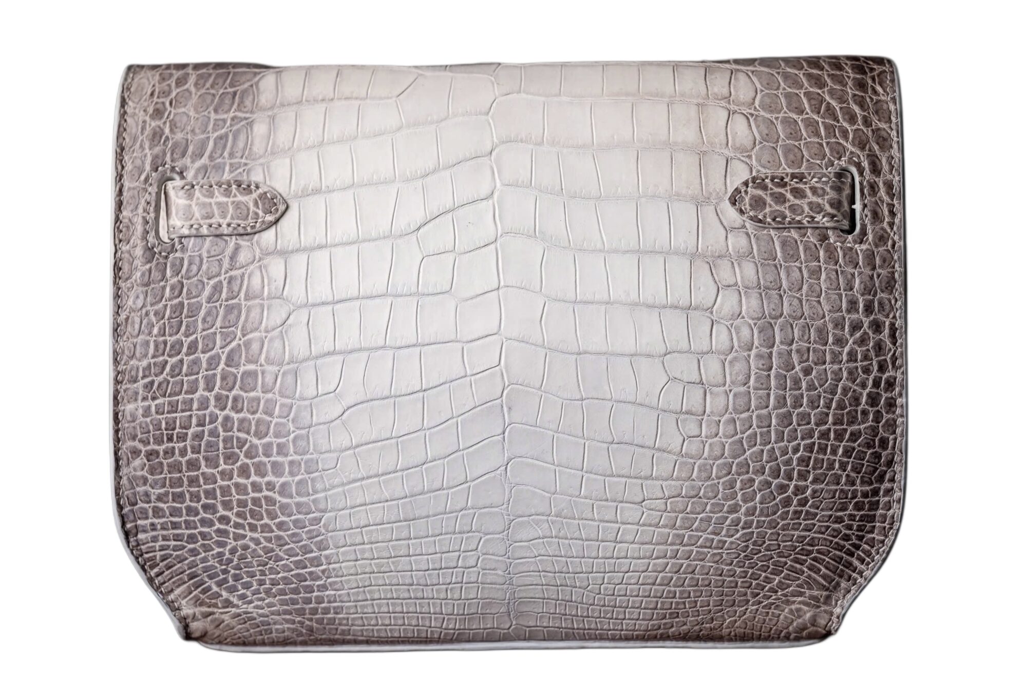 MTO Handcrafted Himalaya Crocodile kelly cut clutch