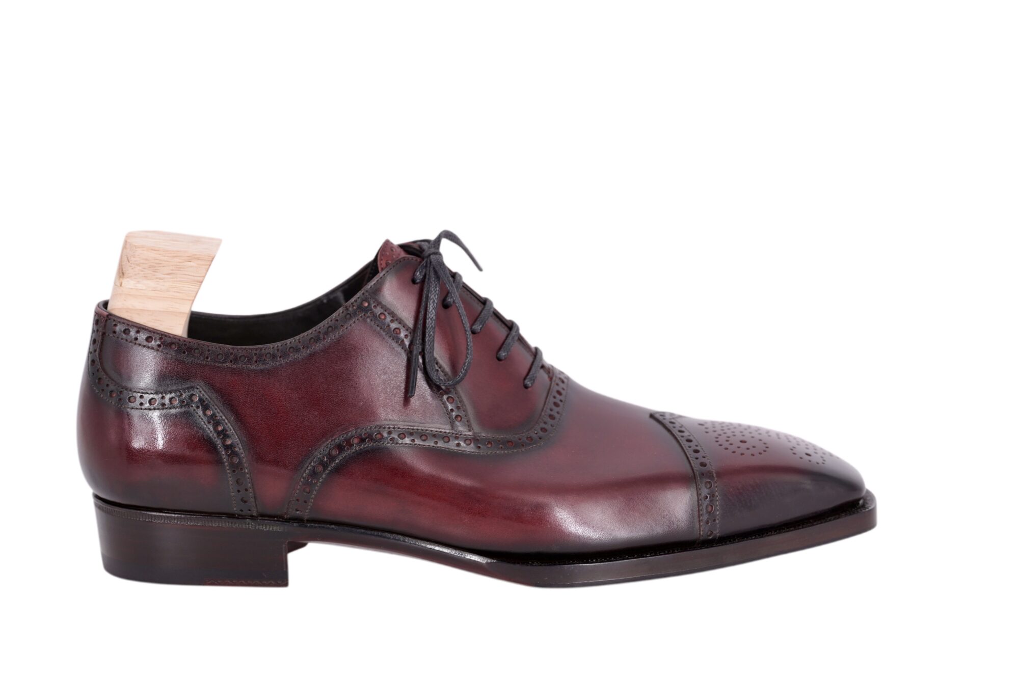 MTO Handcrafted Oxford V-Toe full brogue shoes