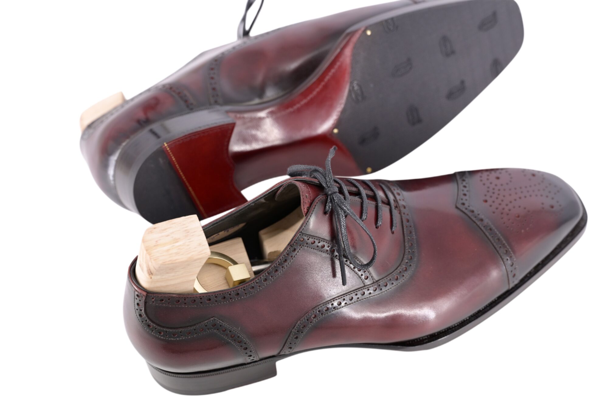 MTO Handcrafted Oxford V-Toe full brogue shoes