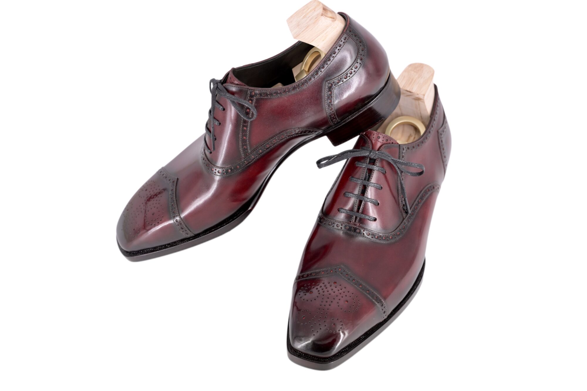 MTO Handcrafted Oxford V-Toe full brogue shoes