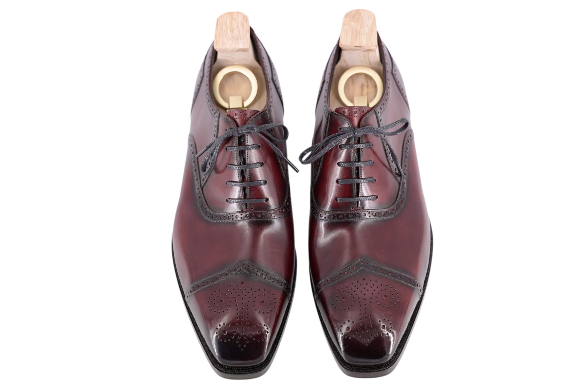 MTO Handcrafted Oxford V-Toe full brogue shoes