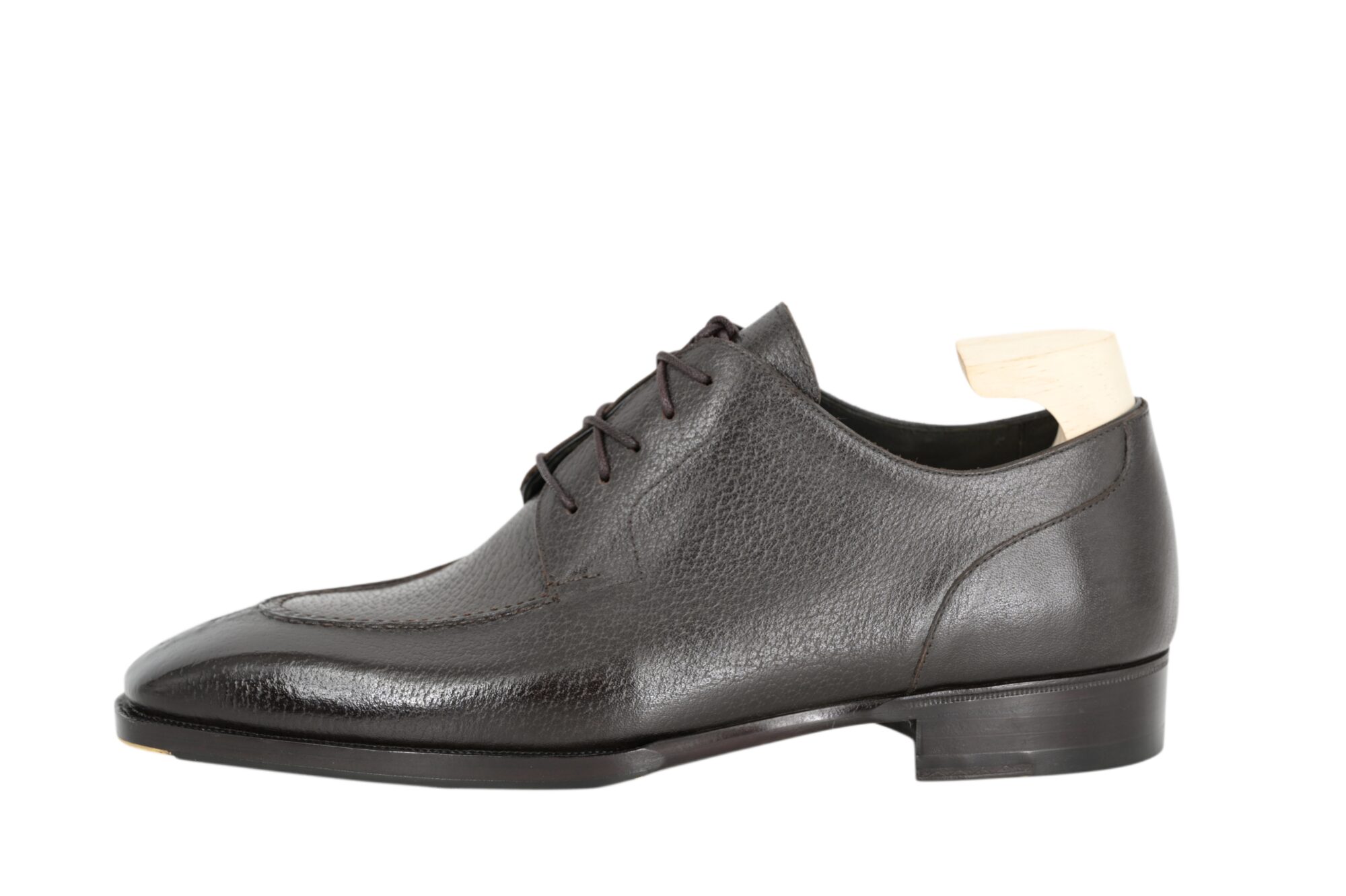 MTO handcrafted derby split toe shoes - Peccary leather