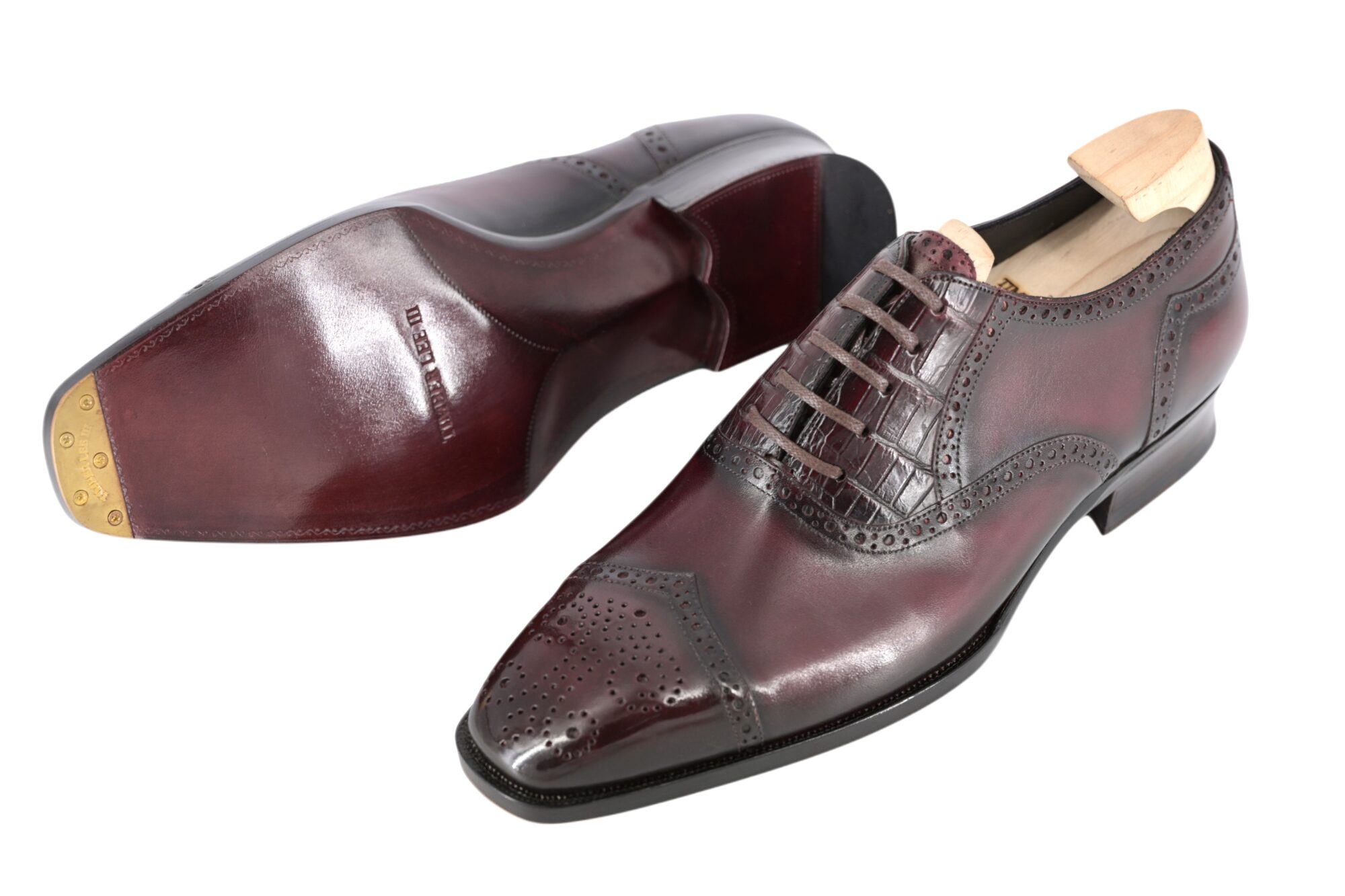 MTO Handcrafted Oxford V-Toe Full brogues shoes