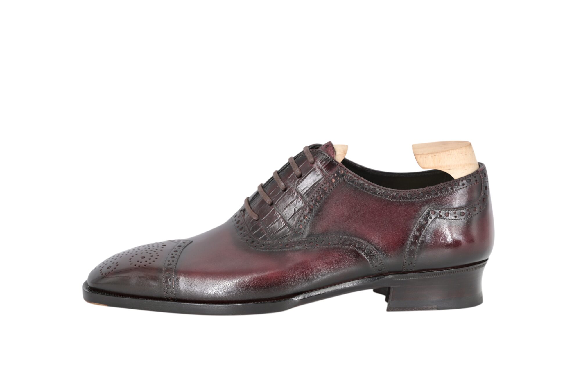 MTO Handcrafted Oxford V-Toe Full brogues shoes