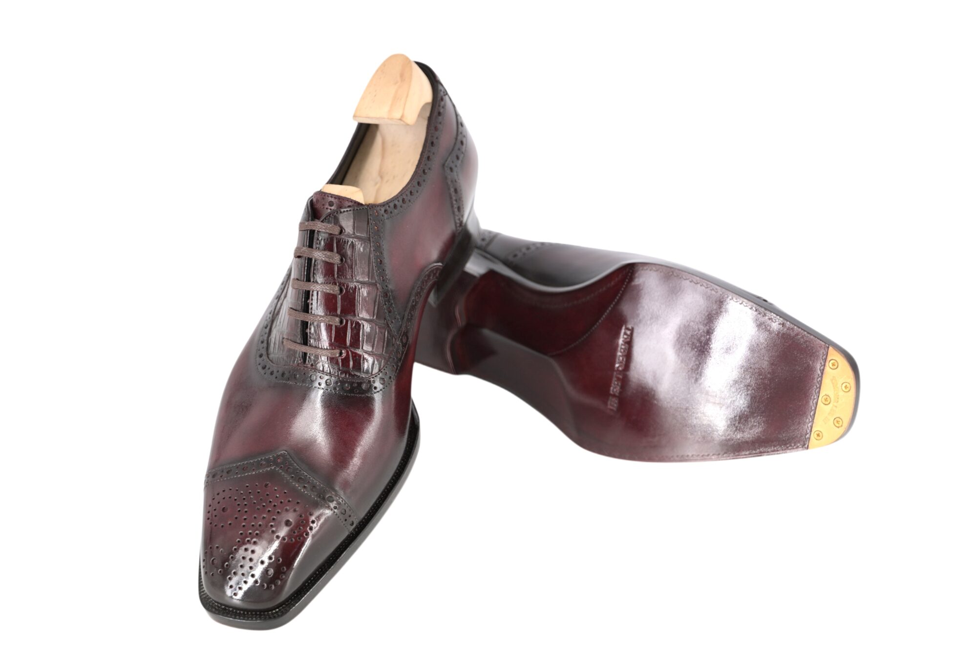 MTO Handcrafted Oxford V-Toe Full brogues shoes
